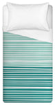 Green Stripes Twin Brushed Poly Duvet Cover