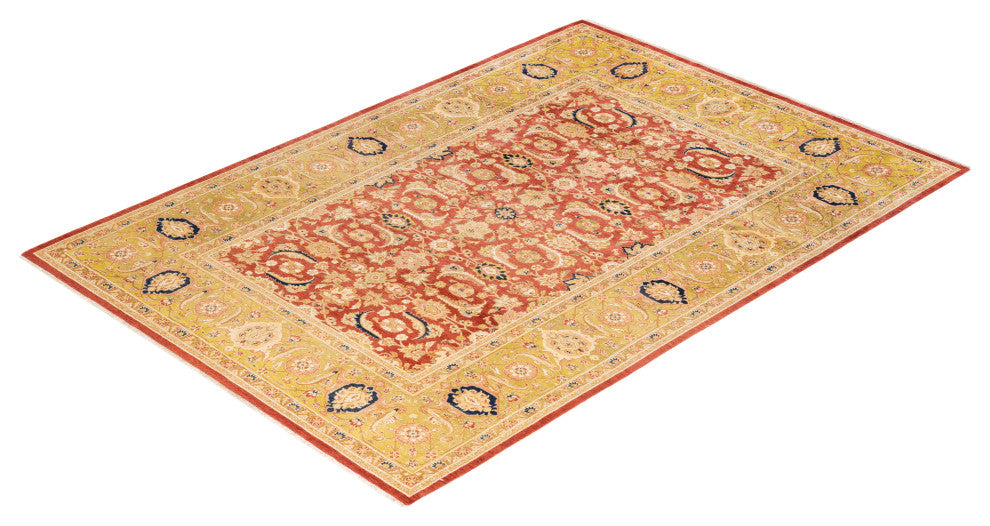 Mogul, One-of-a-Kind Hand-Knotted Area Rug  - Orange, 6' 3" x 9' 2"