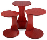 Double O Nesting Tables, Set of 3, Ruby