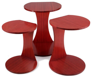 Double O Nesting Tables, Set of 3, Ruby