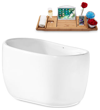 51" Streamline Freestanding Tub and Tray With Internal Drain