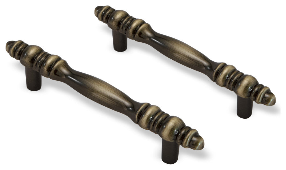 Mascot Hardware 3'' CTC Antique Brass Cabinet Drawer Pull - Pack of 10