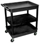 Luxor 3-Shelf Large Black Tub Cart