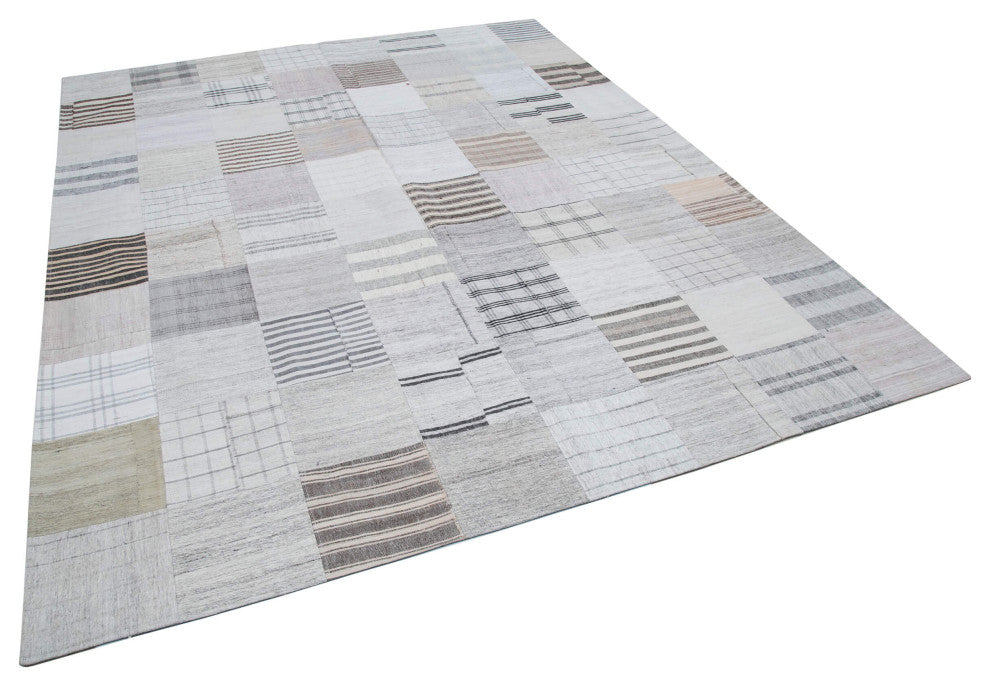 Rug N Carpet - Handmade Turkish 8' 0'' x 9' 11'' Vintage Patchwork Kilim Rug