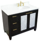 43" Single Vanity, Black Finish With White Engineered Stone Top