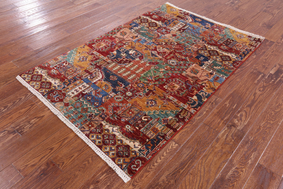 Super Kazak Handmade Wool Rug 4' 0" X 6' 0" Q11337