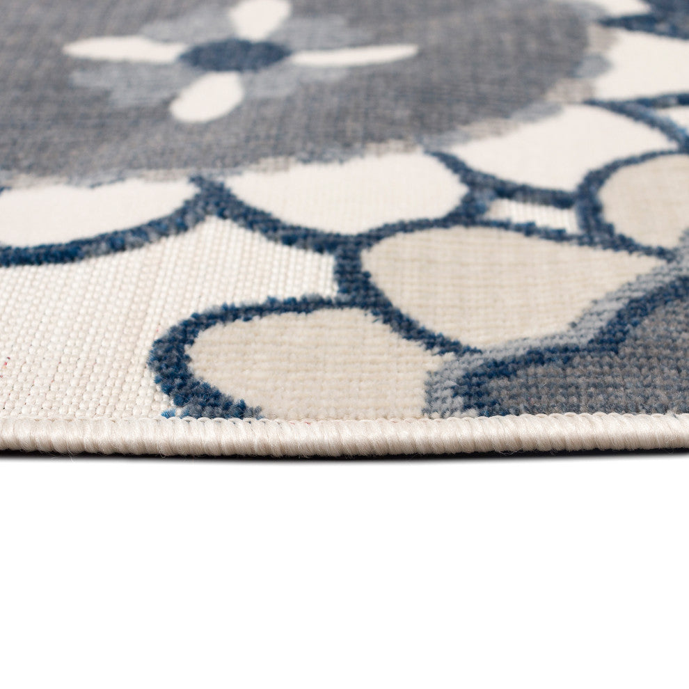 Canyon Disco Indoor/Outdoor Rug Ivory 7'8" Round
