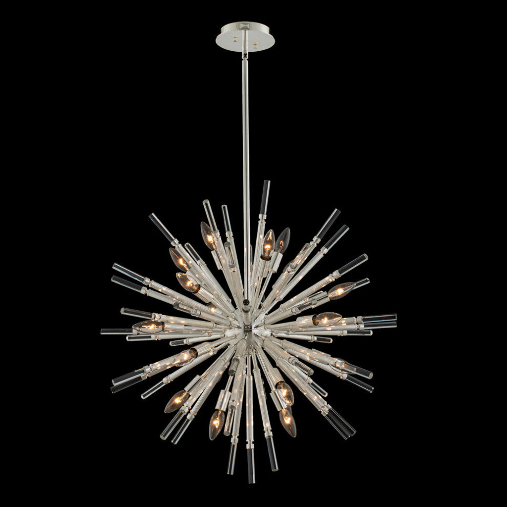 Sprazzo 28x32" 19-Light Contemporary Large Pendants, Silver