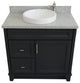 37" Single Sink Vanity, Dark Gray Finish With Gray Granite