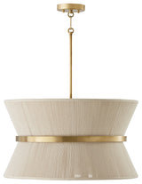 Capital Lighting Cecilia 8-Light Pendant, Bleached Natural Rope/Patina Brass