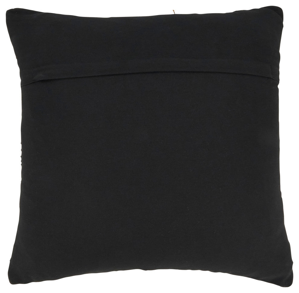 Playful Patterns Zig Zag Tassel Throw Pillow Cover, Black, 18"