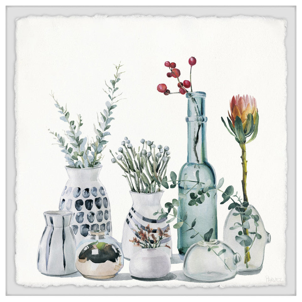 "Homey Blooms" Framed Painting Print, 12"x12"