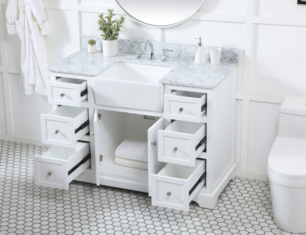 Home Living 22" Farmhouse White-Light Bathroom Vanity