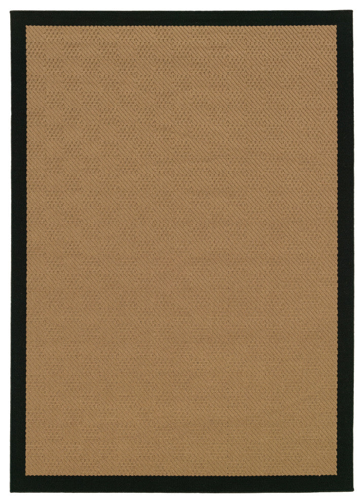Oriental Weavers Lanai Beige/Black Border Indoor/Outdoor Rug 6'3"X9'2"