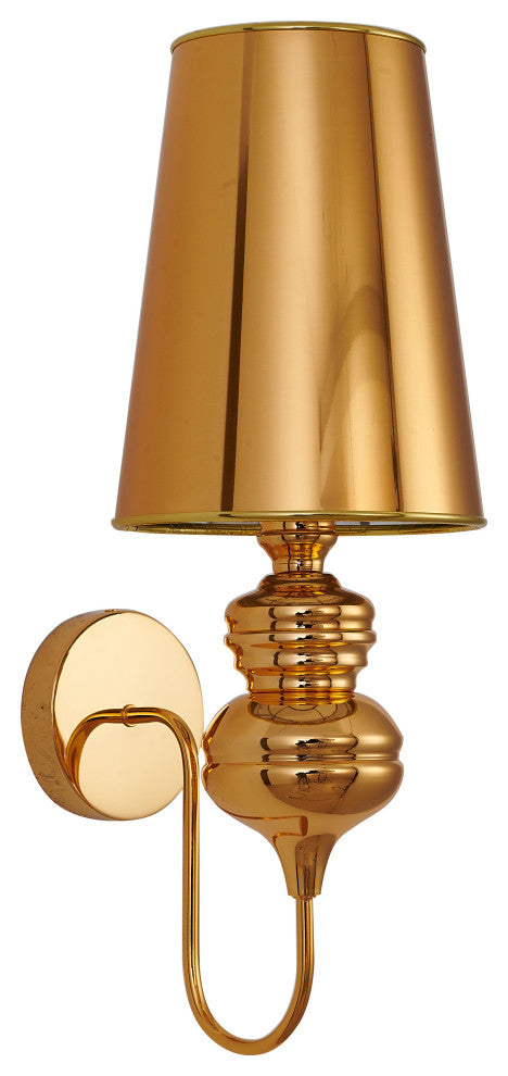 Bethel International ONEW2CUS 1 Light Wall Sconce, Polished Gold