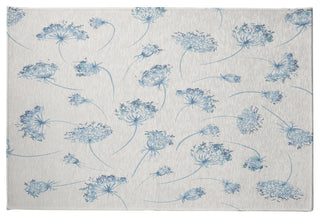 Wishing Flowers Rug, Blue, 5'x7'
