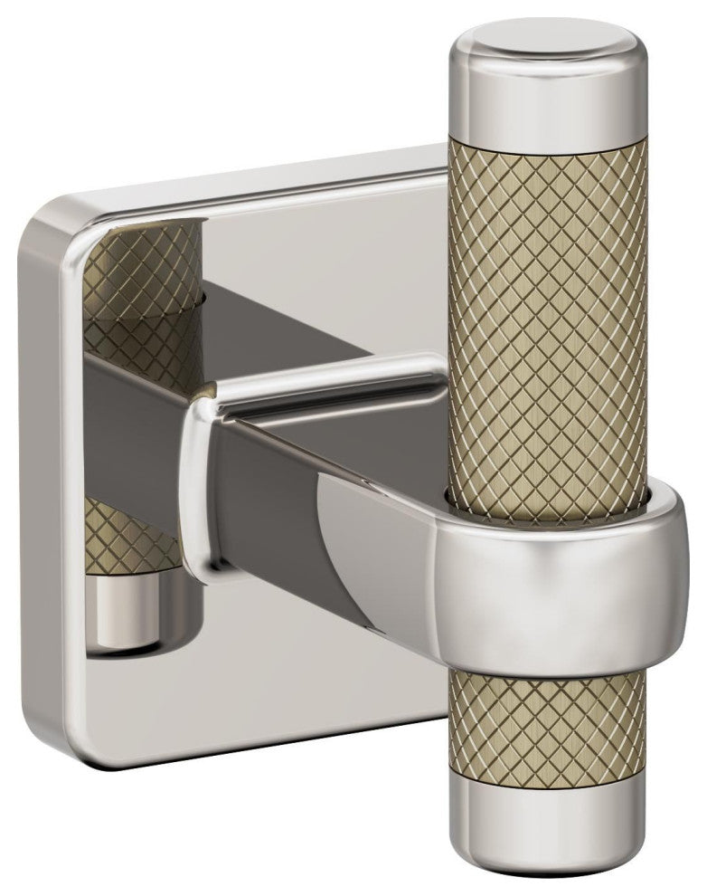 Esquire Contemporary Single Robe Hook, Polished Nickel/Golden Champagne