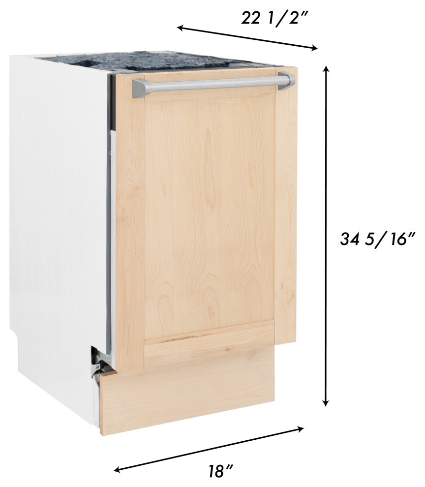 18" Tallac Series 3rd Rack Top Control Dishwasher, Unfinished Wood