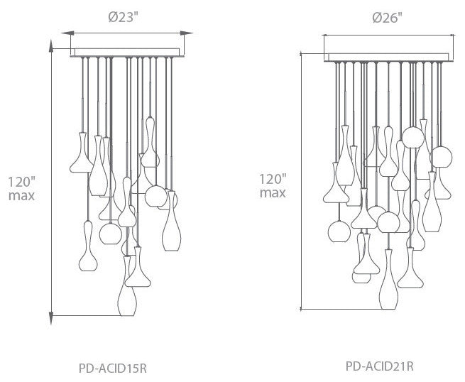 Modern Forms Acid LED 21-Light Round Chandelier in Polished Nickel