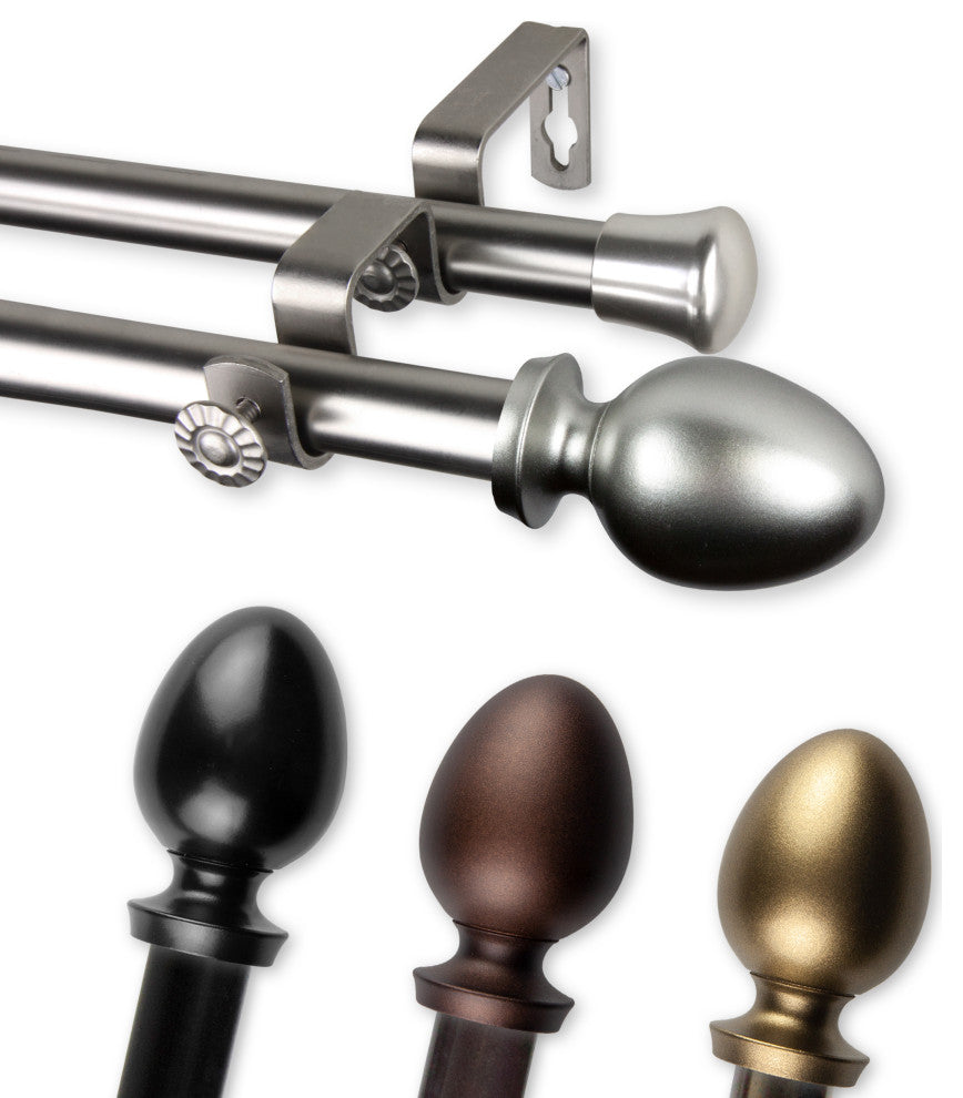 Faye 13/16" Double Curtain Rod Cocoa