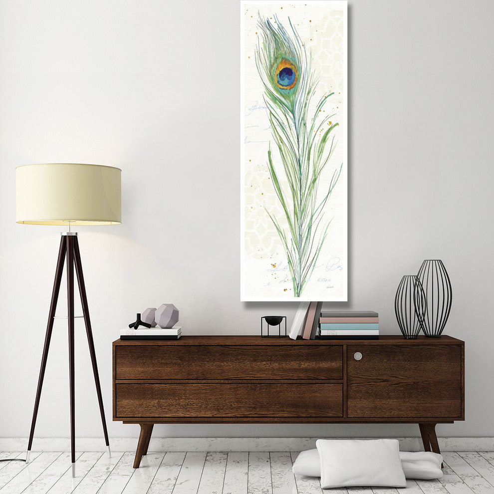 "Peacock Garden VI" Digital Paper Print by Anne Tavoletti, 26"x74"