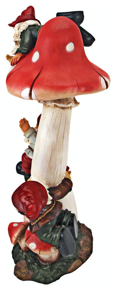 Mushroom Madness Garden Gnome Statue