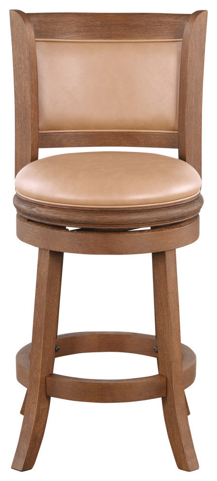 Augusta Swivel Counter Stool, Chestnut Wire-Brush