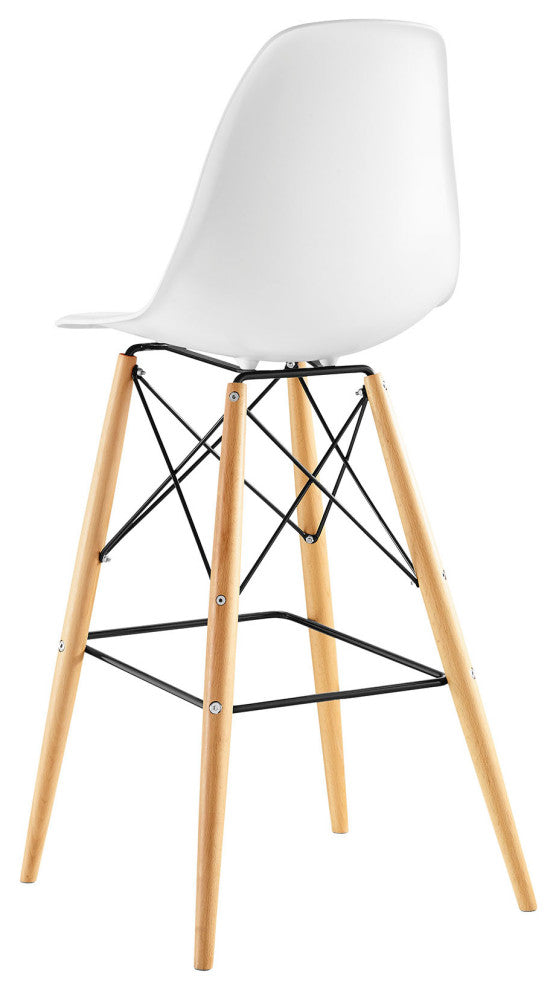 White Pyramid Dining Side Bar Stool Set of 2