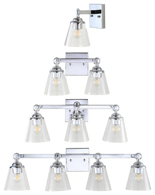 Marion Hurricane Metal, Glass Vanity Light, Chrome, 2-Light