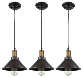 Industrial Vintage Metal Pendant Light, 3 Pack