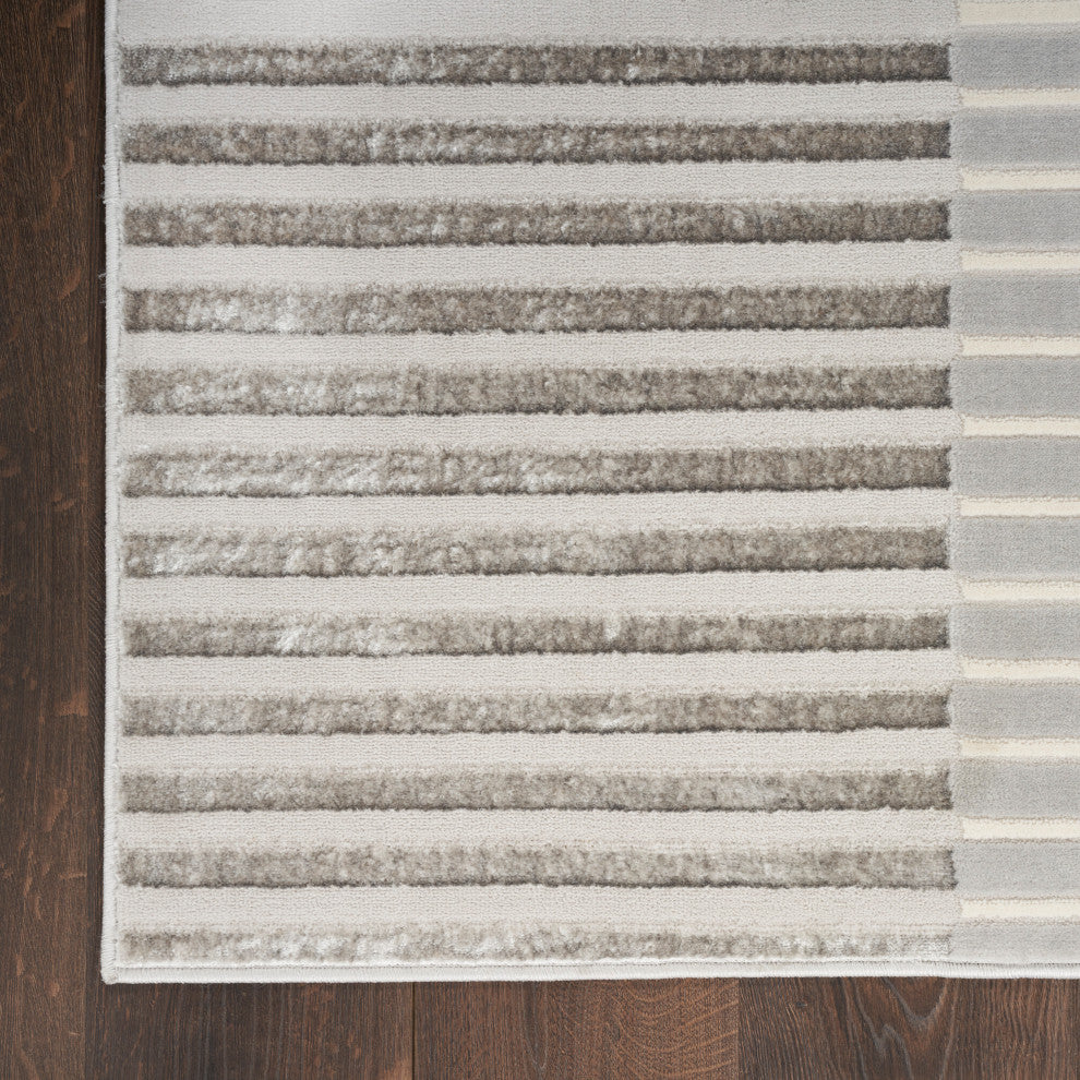 Nourison Splash 9' x 12' Silver Grey Modern Indoor Rug