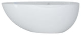 59inch Glossy White Freestanding Solid Surface Egg Shaped Soaking Tub