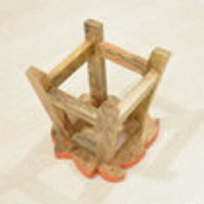 Handmade Mango Wood Kids Orange Color Lion Shaped Seat Indoor Stool, Orange