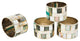 Black and White Mother of Pearl Elegant Metal Napkin Rings, Set of 4