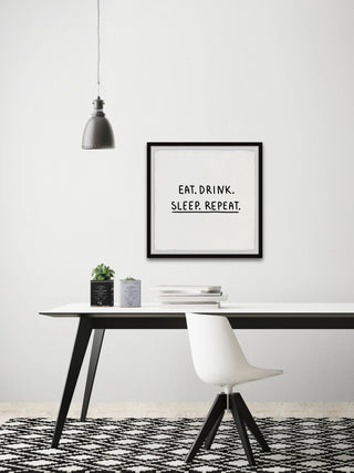 "Eat Drink Sleep" Framed Painting Print, 32x32