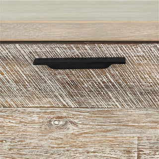 Armen Living Bridges 4-Drawer Modern Wood Desk in Natural/Gray