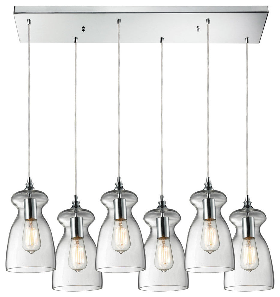 Menlow Park 6-Light Pendant, Polished Chrome