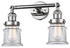 Small Canton 2-Light Bath Vanity-Light, Polished Chrome, Clear
