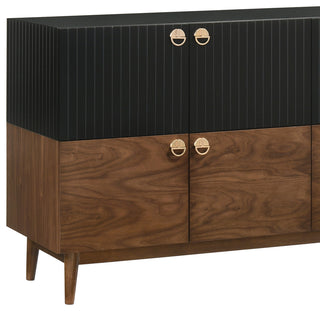 Amigo Black Veneer and Walnut Wood Buffet