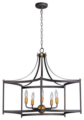 Maxim Lighting Wellington 5-Light Pendant, Bronze/Brass