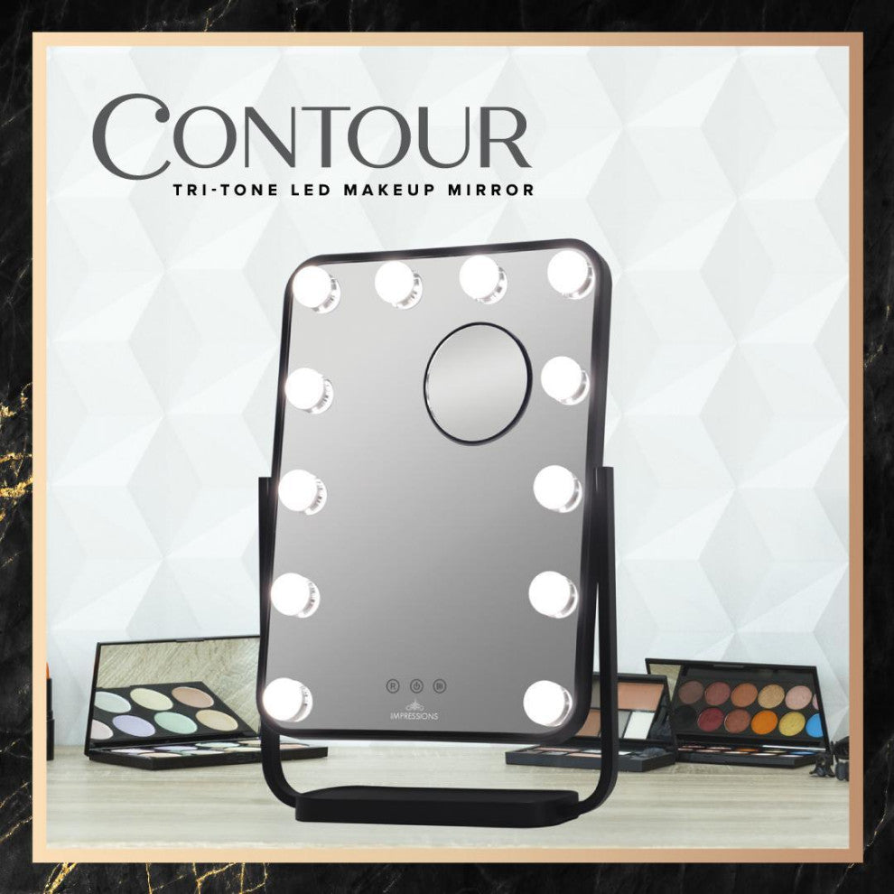 Contour Tri Tone Led Makeup Mirror, Black