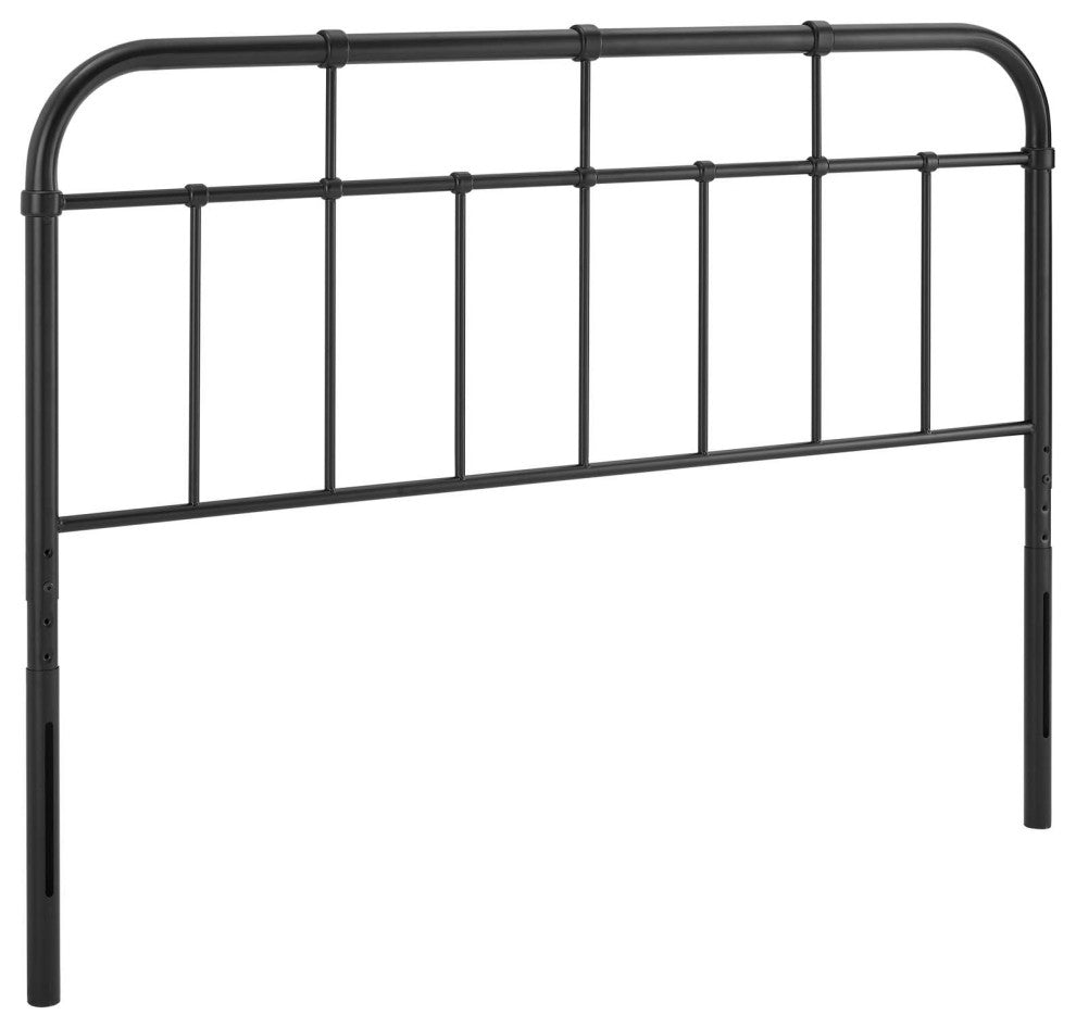 Alessia Queen Metal Headboard Black