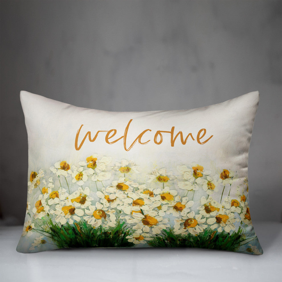 Welcome Daisies 14x20 Indoor / Outdoor Pillow