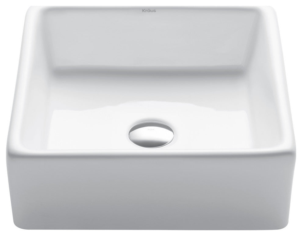 Elavo Ceramic Square Vessel White Sink