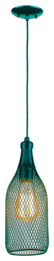 Collocational Mesh Enclosure Pendant Light, Turquoise