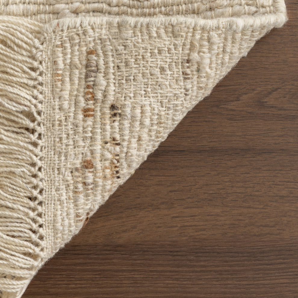 Frenshe Interiors x RugsUSA JuJu Diamond Trellis Wool Rug, Ivory 8' x 10'