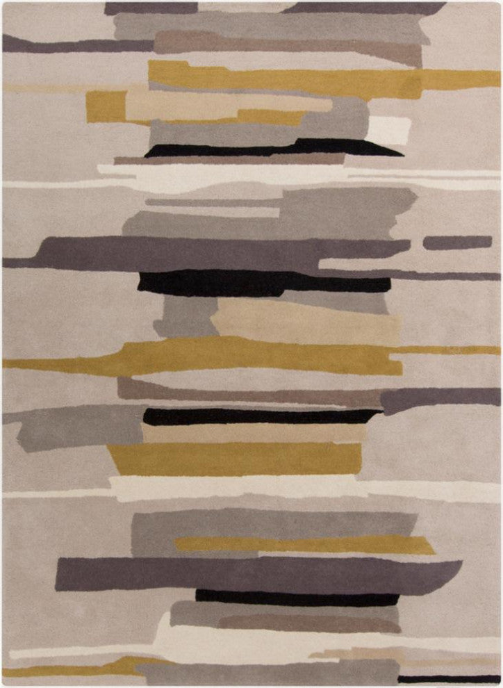 Surya Harlequin HQL-8022 Modern Area Rug, Medium Gray, 5' x 8' Rectangle