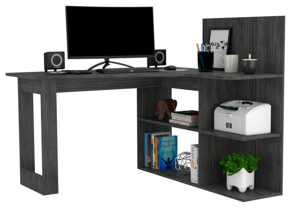 Kairi Computer Desk, Smoky Oak