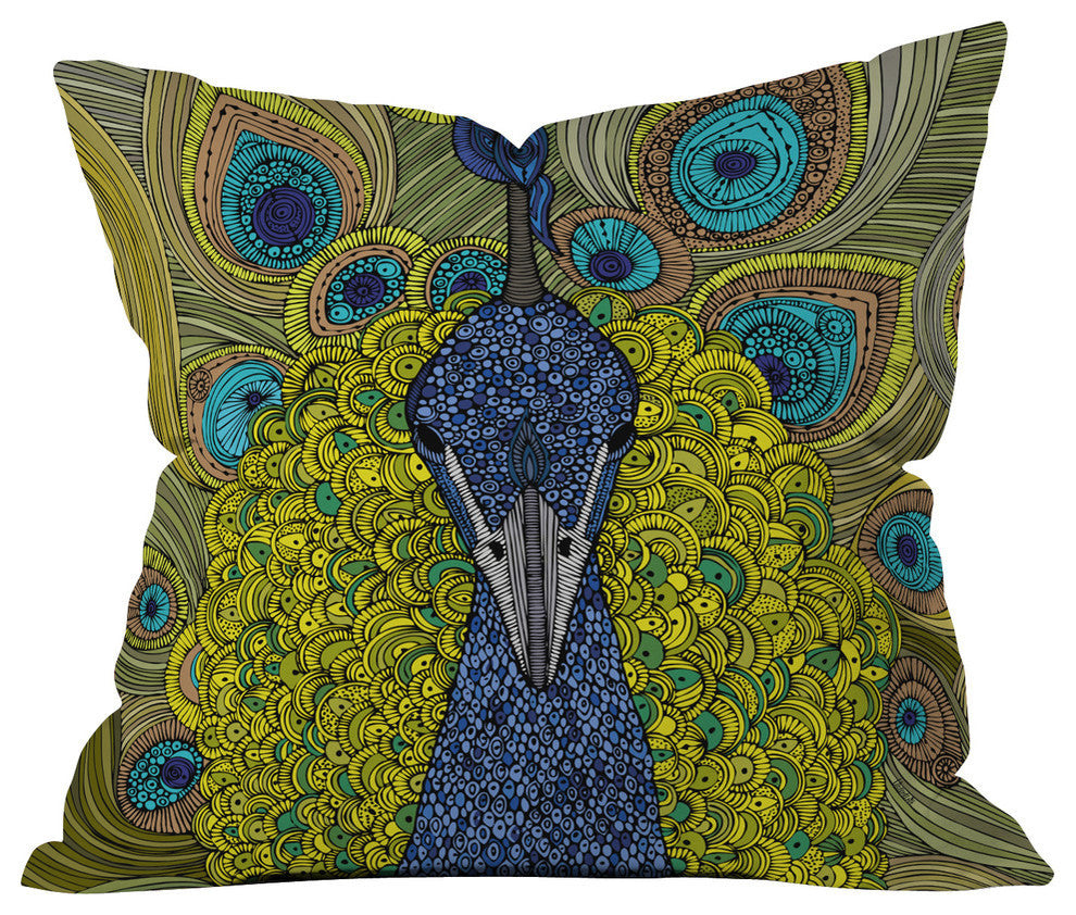 Valentina Ramos Mr Pavo Real Outdoor Throw Pillow