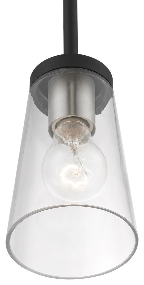 Cityview 1 Light Black With Brushed Nickel Accents Mini Pendant